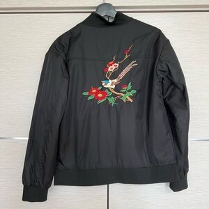 NA-KD Black Jacket with Flower Print in Size 36